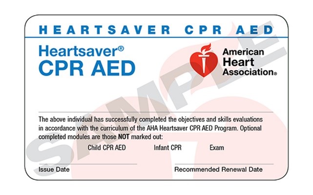 American Heart Association Heart-Saver® CPR, AED Classroom/Online ...